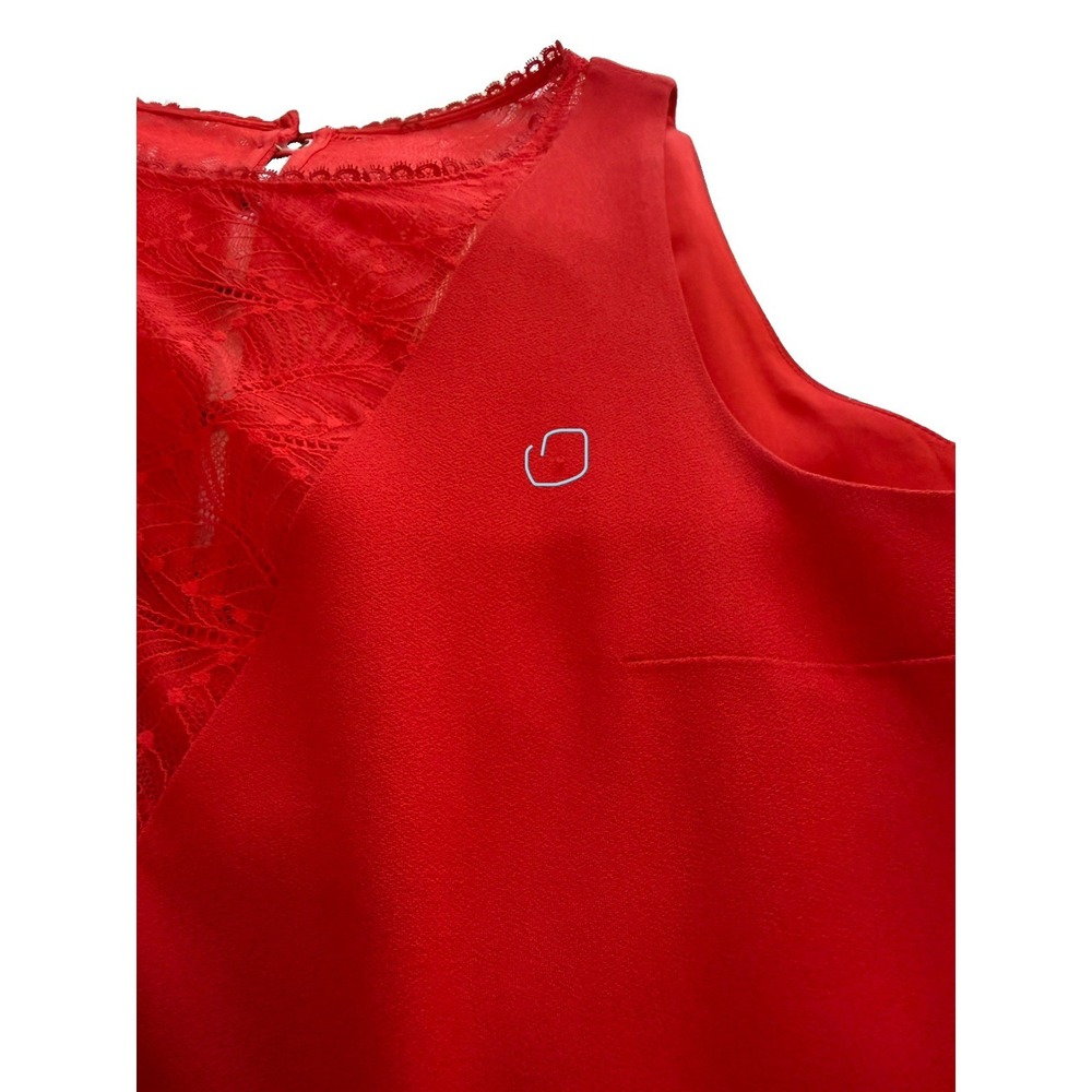 Sézane Red Lace Back Dress Quiet Luxury French Chic Coquette Elegant 36 Sm - Picture 4 of 16